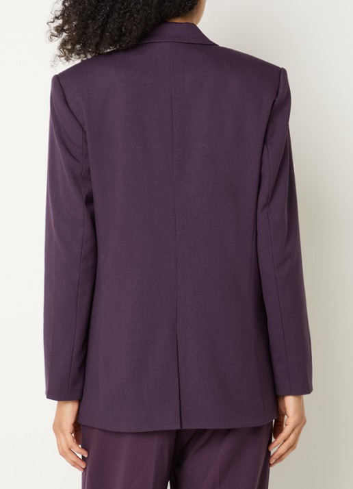 Copenhagen Muse CMTailor blazer met klepzakken en schoudervulling - achterkant aubergine