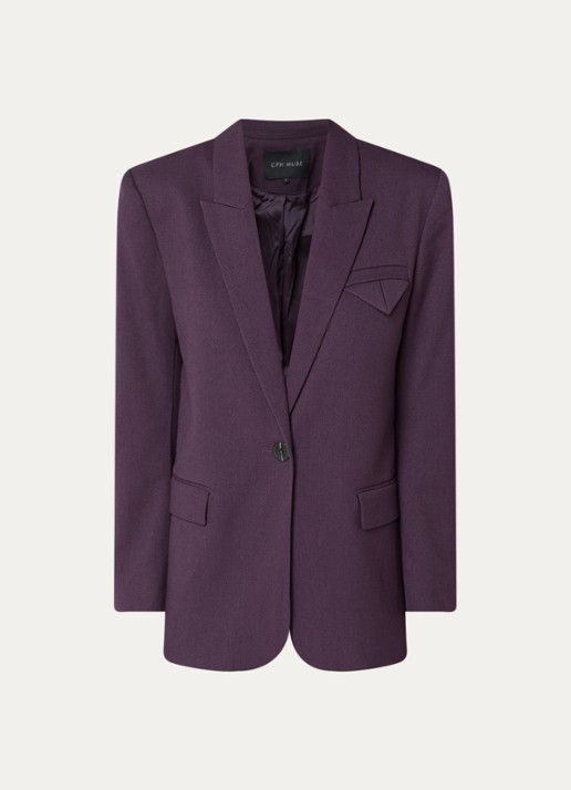 Copenhagen Muse CMTailor blazer met klepzakken en schoudervulling - voorkant 3 aubergine