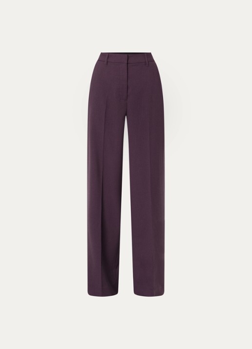 Copenhagen Muse CMTailor high waist straight fit pantalon met persplooi - voorkant 3 aubergine