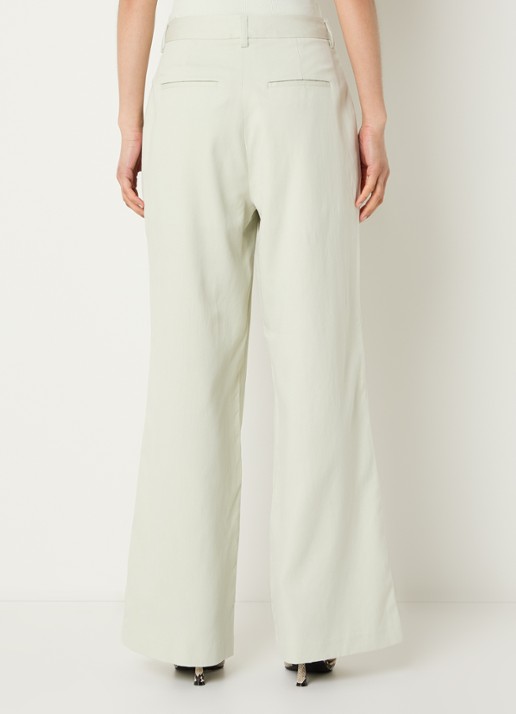 Copenhagen Muse High waist wide fit broek met steekzakken - achterkant lindegroen