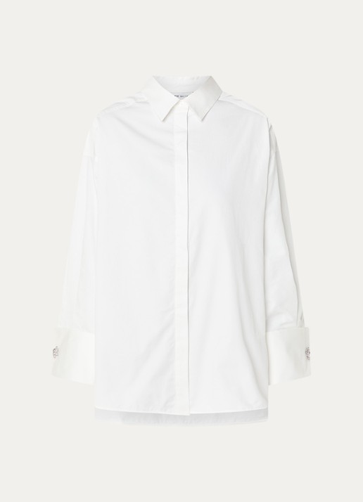 Copenhagen Muse Melanie blouse met sierknoop - voorkant 2 wit