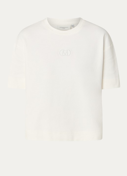 Copenhagen Muse Muse T-shirt met logoborduring - voorkant 2 gebroken wit