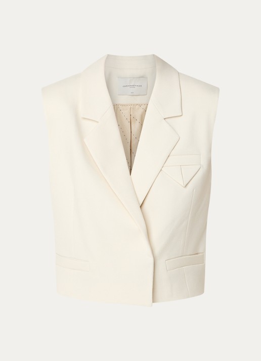 Copenhagen Muse Tailor gilet met schoudervulling - voorkant 2 gebroken wit