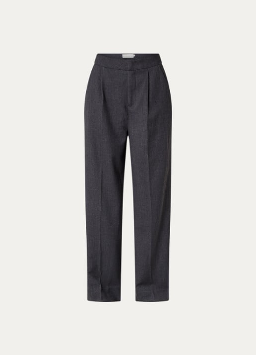 Copenhagen Muse Tailor high waist straight fit pantalon met stretch - voorkant donkergrijs