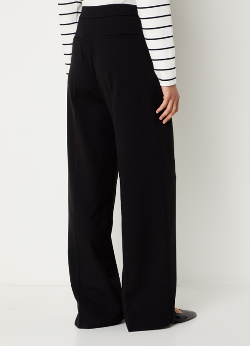 Copenhagen Muse Tailor high waist wide fit pantalon met steekzakken - achterkant 4 zwart