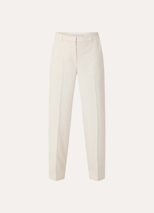 Copenhagen Muse Tailor mid waist straight fit pantalon met persplooi - voorkant 2 gebroken wit