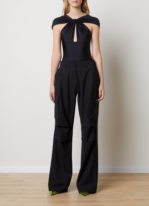Coperni Body met cut-out detail en stretch - voorkant 2 zwart