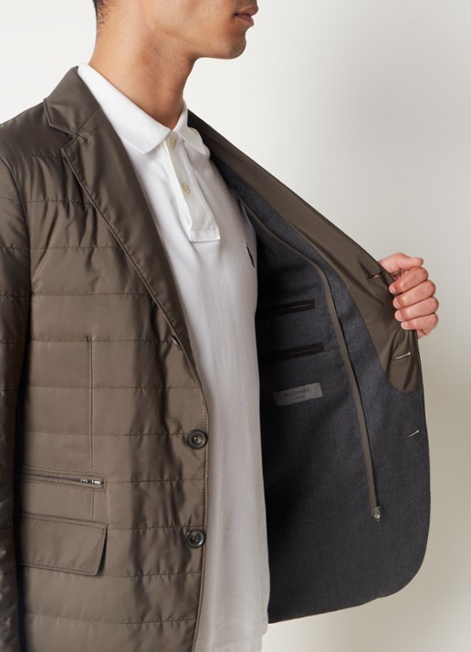Corneliani Regen- en windjack met details van wol - detail 3 donkerbruin