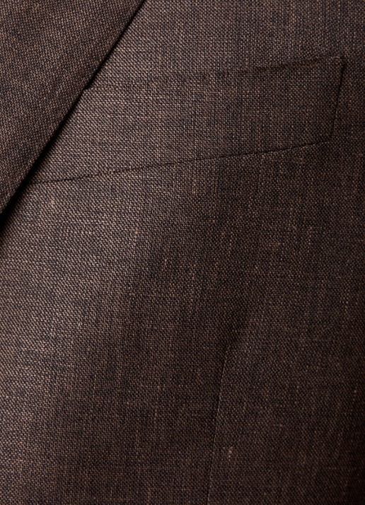 Corneliani Regular fit colbert met opgestikte zakken in zijdeblend - detail 8 bruin