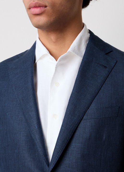 Corneliani Regular fit colbert met opgestikte zakken in zijdeblend - detail 4 indigo