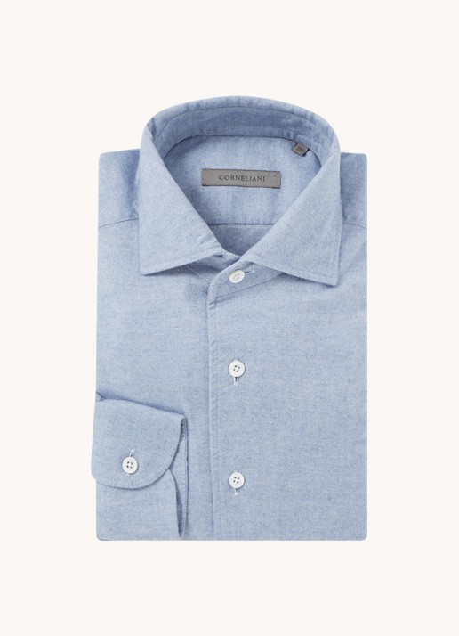 Corneliani Regular fit overhemd met stretch - voorkant lichtblauw