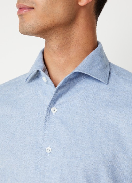 Corneliani Regular fit overhemd met stretch - detail 4 lichtblauw