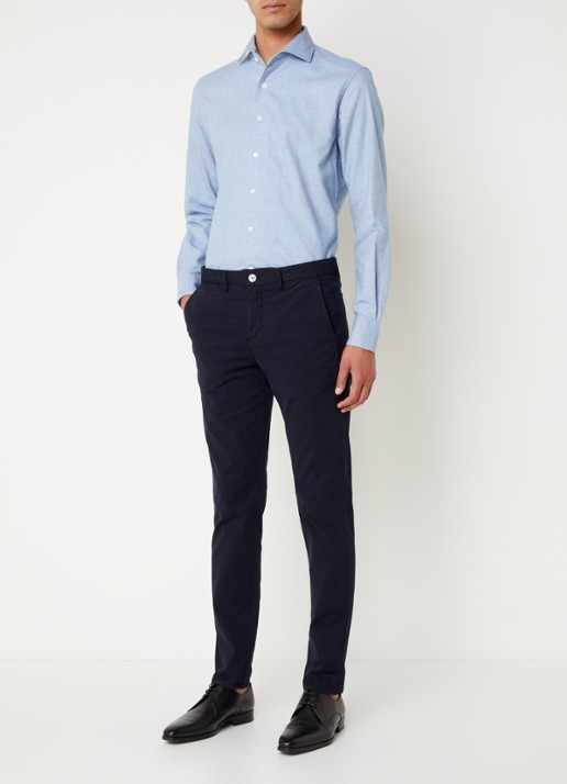 Corneliani Regular fit overhemd met stretch - voorkant 2 lichtblauw