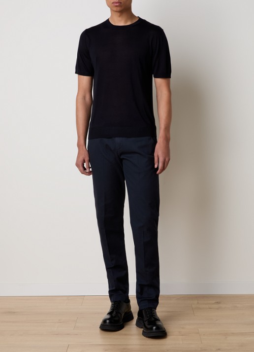 Corneliani T-shirt van zijde - voorkant 5 zwart