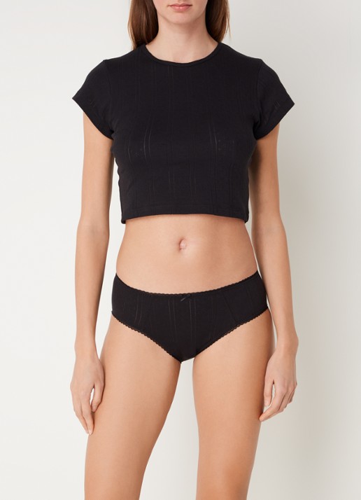 Cou Cou Intimates The Cozy slip van  katoen - voorkant 4 zwart