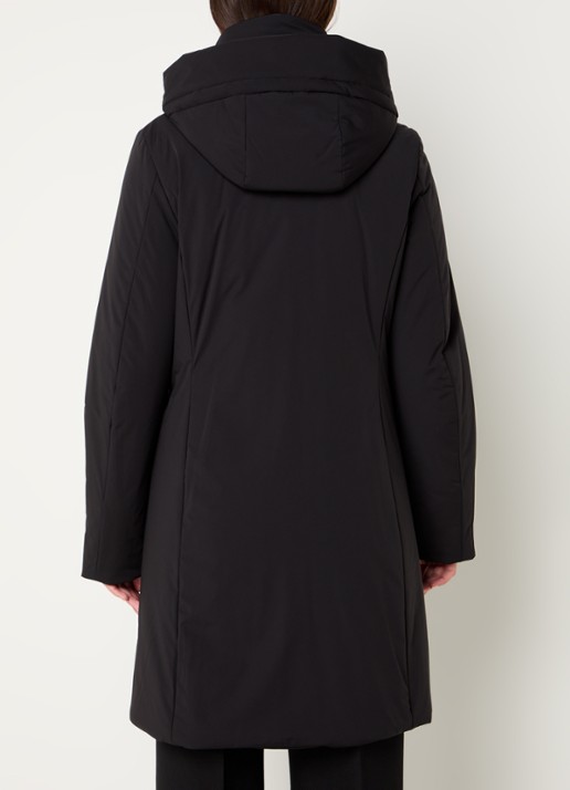Creenstone Alexandra gewatteerde parka met afneembare capuchon - achterkant 3 zwart