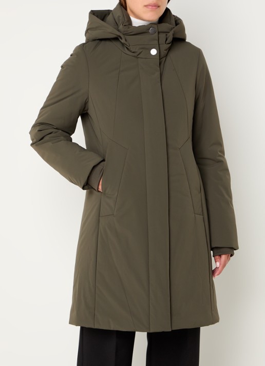 Creenstone Alexandra gewatteerde parka met afneembare capuchon - detail 3 olijfgroen