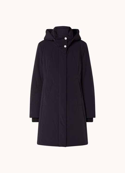 Creenstone Alexandra gewatteerde parka met afneembare capuchon - voorkant donkerblauw