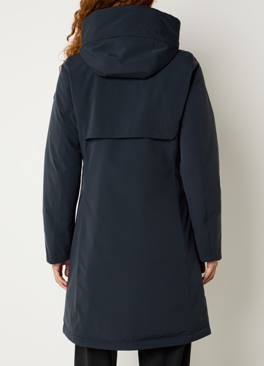 Creenstone Gabriella gewatteerde parka met ritszakken - achterkant 2 donkerblauw