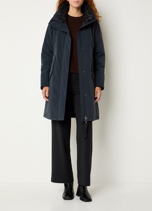 Creenstone Gabriella gewatteerde parka met ritszakken - voorkant 4 donkerblauw