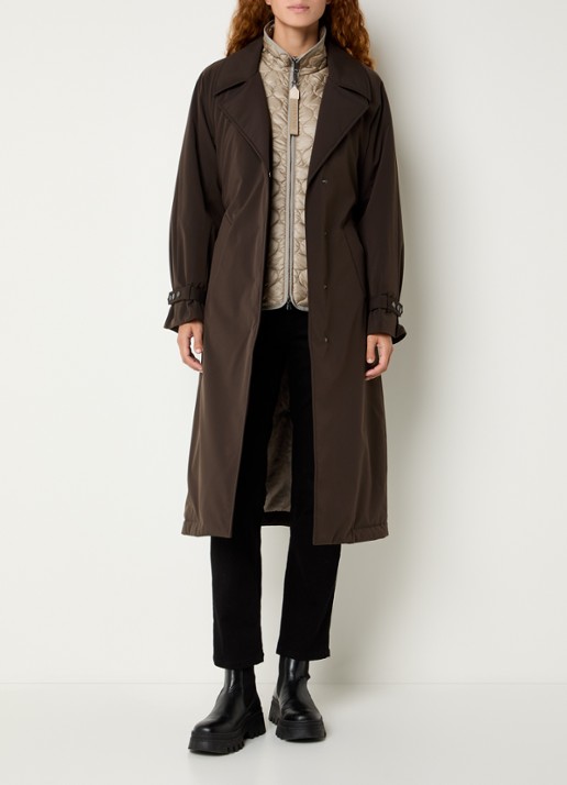 Creenstone Gyta gewatteerde trenchcoat met afneembare kraag