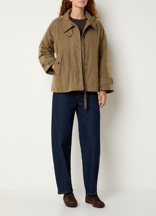 Creenstone Helena jack met afneembare kraag van imitatiebont - voorkant 4 donkerkhaki