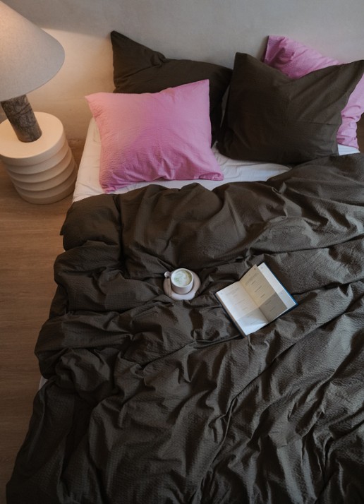 Crisp Sheets Crisp dekbedovertrekset van katoen 154TC - inclusief kussensloop - achterkant 5 bronsgroen