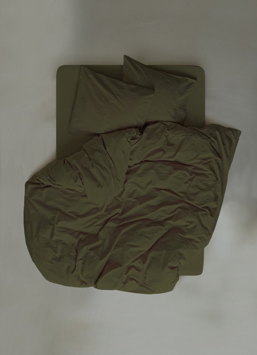 Crisp Sheets Crisp dekbedovertrekset van katoen 154TC - inclusief kussensloop - voorkant 7 bronsgroen