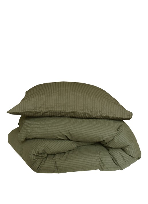 Crisp Sheets Crisp dekbedovertrekset van katoen 154TC - inclusief kussensloop - voorkant 3 bronsgroen