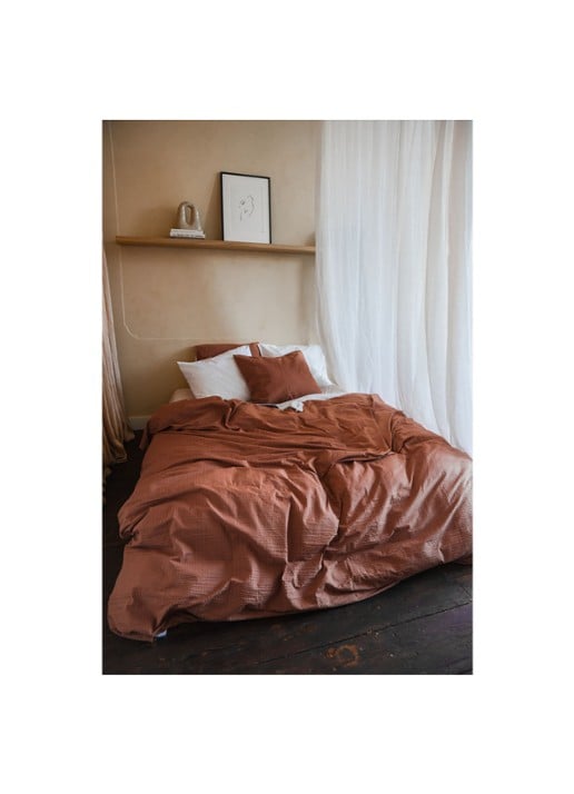 Crisp Sheets CRISP dekbedovertrekset van katoen - inclusief kussenslopen - voorkant 8 oranjebruin