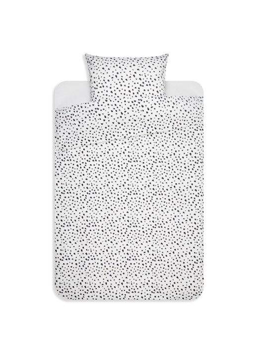 Crisp Sheets Dots dekbedovertrekset van katoen - inclusief kussenslopen - voorkant wit
