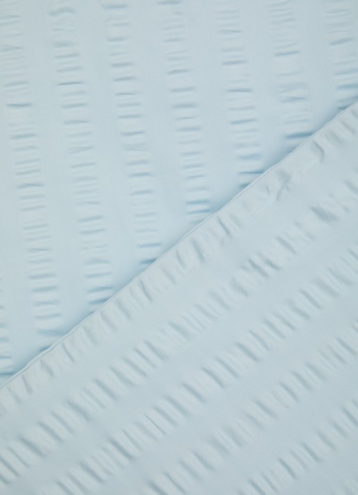 Crisp Sheets Smooth Waffle dekbedovertrekset van katoensatijn 200TC - inclusief kussenslopen - detail lichtblauw