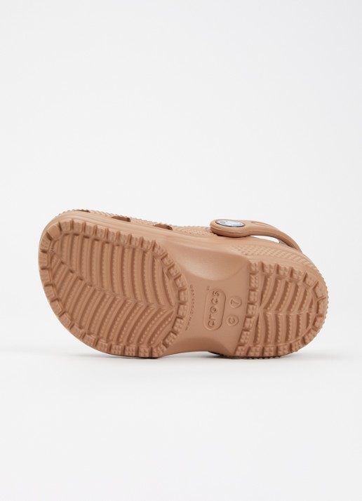 Crocs Classic Clog instapper met logo - detail 4 lichtbruin