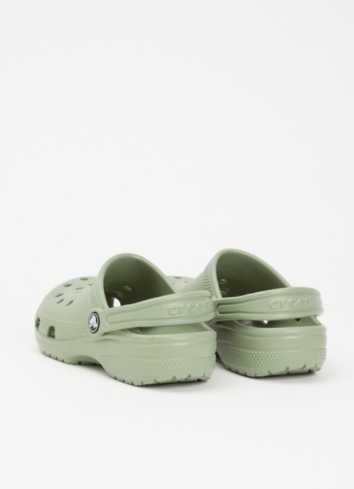 Crocs Classic Clog instapper met logo - achterkant 4 mosgroen