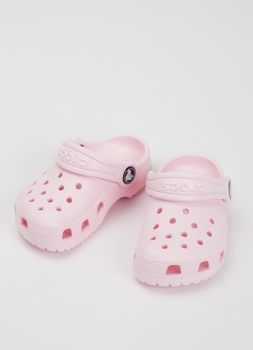 Crocs Classic Clog instapper met logo - voorkant 4 lichtroze