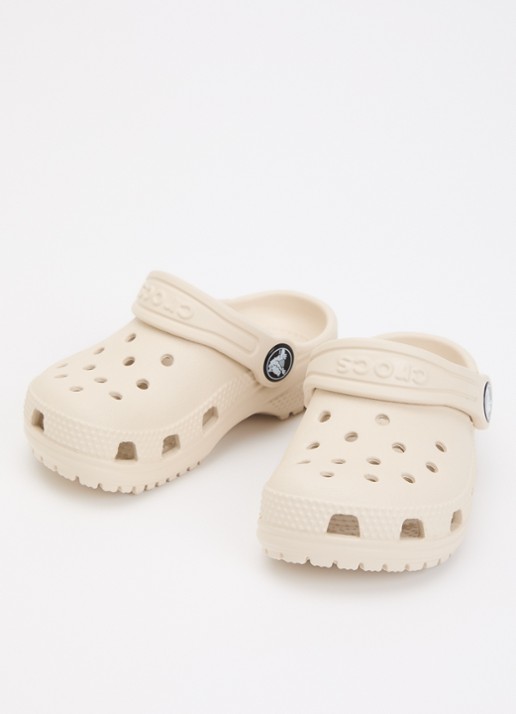 Crocs Classic Clog instapper met logo  - voorkant 3 taupe
