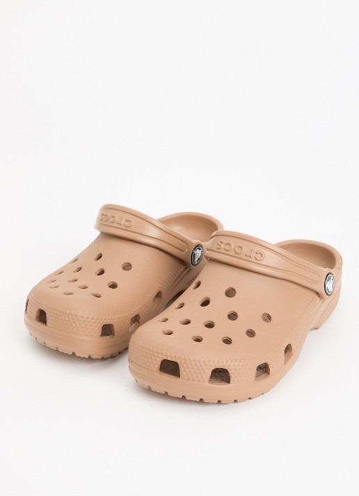 Crocs Classic clog instapper met logo - voorkant 4 lichtbruin