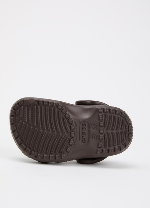 Crocs Classic Clog instapper met logo  - detail donkerbruin