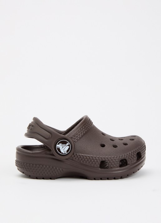 Crocs Classic Clog instapper met logo  - voorkant 5 donkerbruin