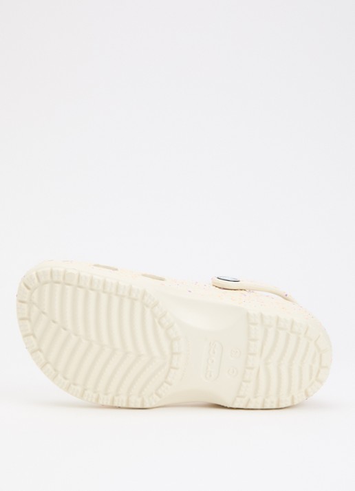 Crocs Classic Glow Paint Splatter Clog instapper met logo - detail 4 ivoor