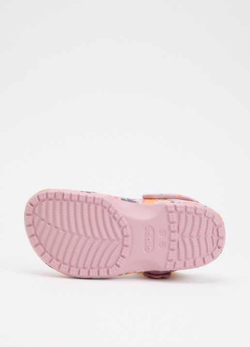 Crocs Classic Graphic Clog instapper met bloemenprint - detail paars
