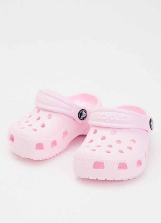 Crocs Classic Littles instapper met logo - voorkant 4 lichtroze
