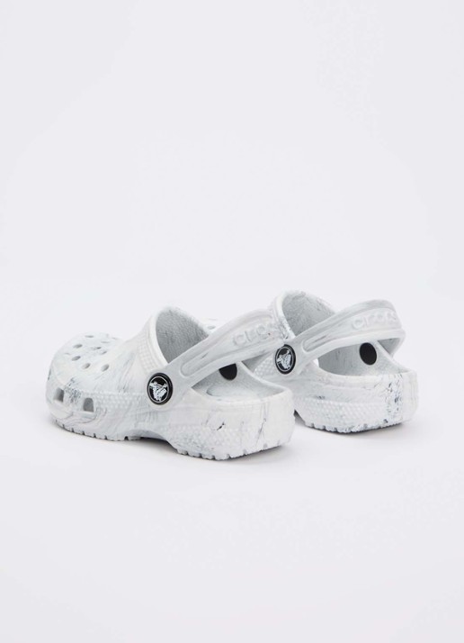 Crocs Classic Marbled Clog instapper - achterkant 2 lichtgrijs