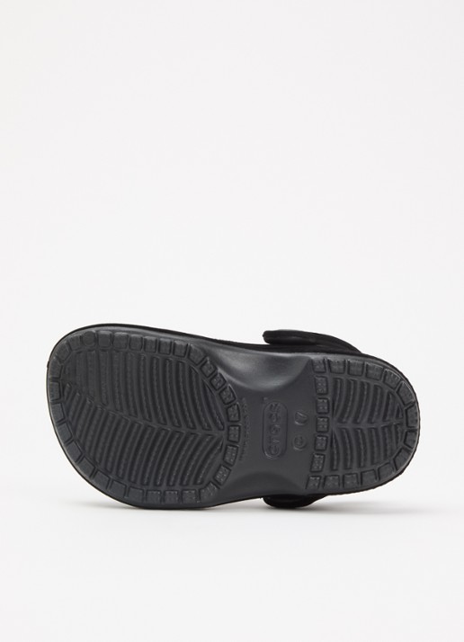 Crocs Classic Velvet Clog instapper met logo - detail zwart