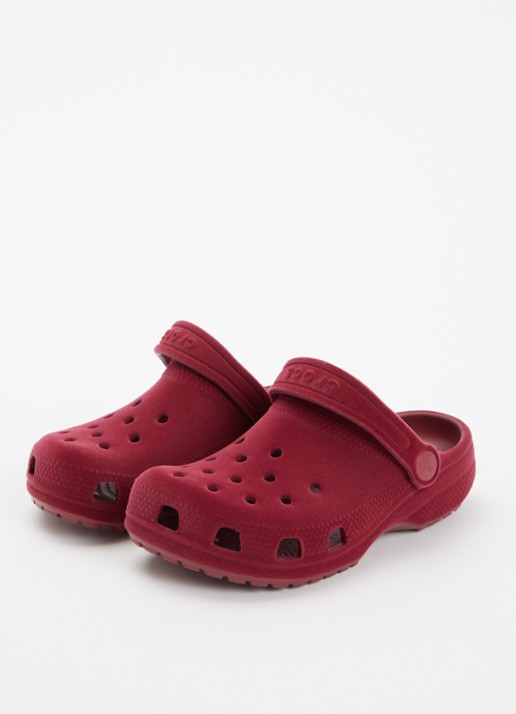 Crocs Classic Velvet Clog instapper van rubber - voorkant 2 bordeauxrood