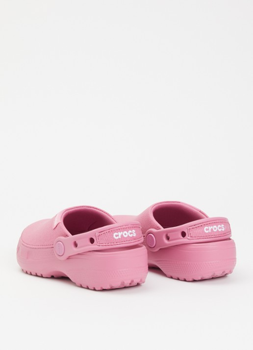 Crocs Crafted Clog instapper met gebreid bovenwerk - achterkant roze