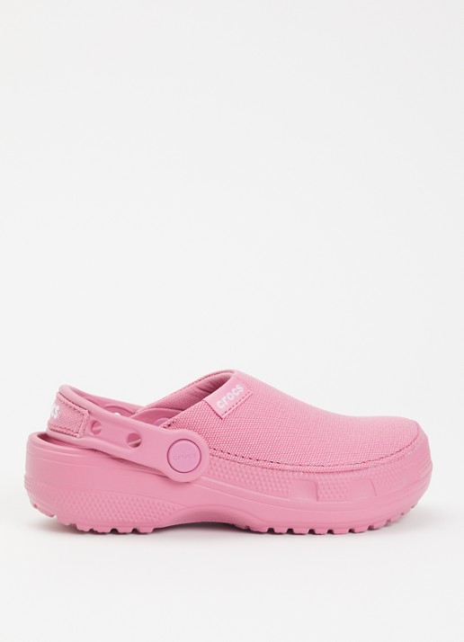 Crocs Crafted Clog instapper met gebreid bovenwerk - voorkant 2 roze
