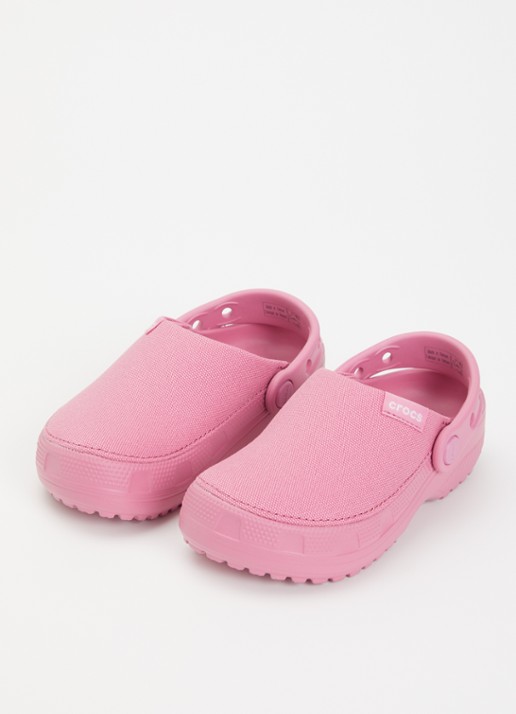 Crocs Crafted Clog instapper met gebreid bovenwerk - voorkant 3 roze