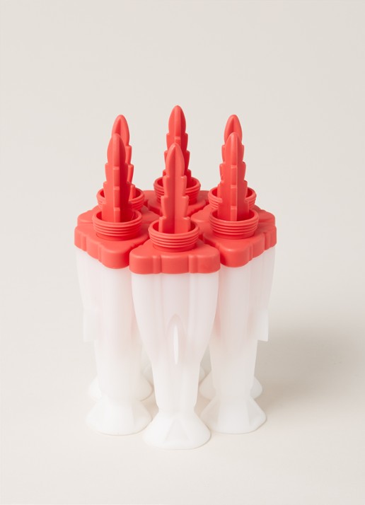 Cuisipro Snap-Fit Pop ijsvorm set van 6 - voorkant 2 steenrood