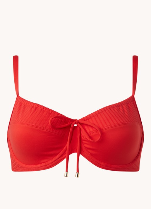 Cyell Beugel bikinitop met strikdetail - voorkant 3 steenrood